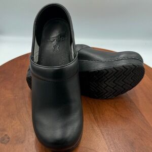 Dansko Professional Clogs Black Oiled Leather Mules Slip On Women EU 37/US 6.5-7